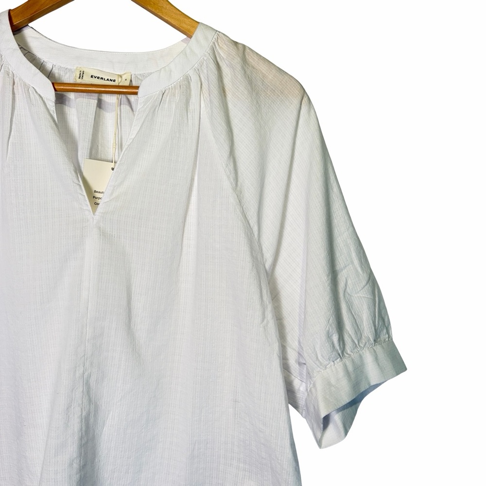 Everlane The Gauze Gathered Top in White, Size S NWT - Picture 6 of 16